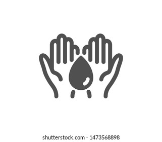 Fluid sign. Safe water icon. Ecology energy symbol. Classic flat style. Simple safe water icon. Vector