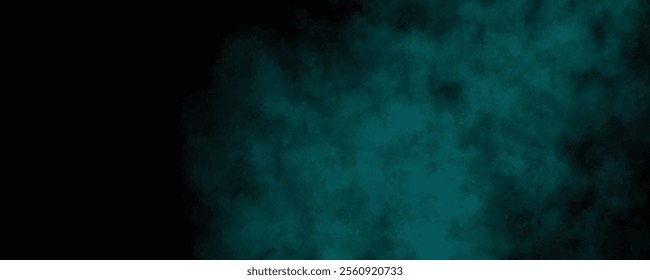 Fluid and Smoky Teal Haze Creating a Moody Atmospheric Effect in Deep Black Tones for Abstract Artistic Projects
