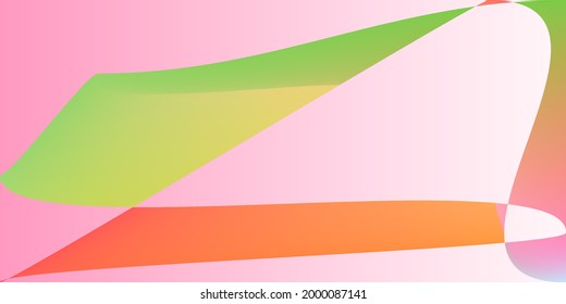 Fluid Smooth Minimal Digital Illustration. Rainbow Psychedelic Multicolor Shape Technology Gradient Mesh. Modern Futuristic Dynamic Pastel Blurred Background. Layers Neon Color Pink Smooth Surface.