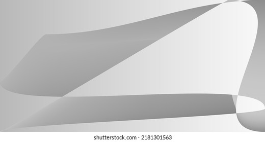 Fluid Smooth Shape Minimal Horizontal Lines. Silver Grey Digital Layers Blurred Background. Technology Monochromatic Gray Alluminium Gradient Mesh. Metallic Futuristic Modern Dynamic Illustration.