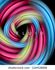 Fluid smooth wave abstract background, flowing glowing color motion concept, trendy abstract layout template for business or technology presentation or web brochure cover, wallpaper. Vector