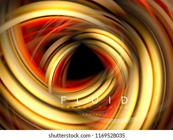 Fluid smooth wave abstract background, flowing glowing color motion concept, trendy abstract layout template for business or technology presentation or web brochure cover, wallpaper. Vector