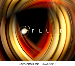 Fluid smooth wave abstract background, flowing glowing color motion concept, trendy abstract layout template for business or technology presentation or web brochure cover, wallpaper. Vector