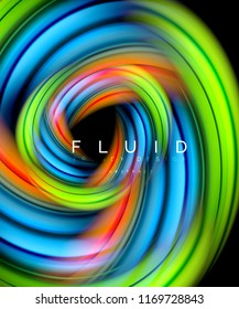 Fluid smooth wave abstract background, flowing glowing color motion concept, trendy abstract layout template for business or technology presentation or web brochure cover, wallpaper. Vector