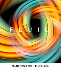 Fluid smooth wave abstract background, flowing glowing color motion concept, trendy abstract layout template for business or technology presentation or web brochure cover, wallpaper. Vector