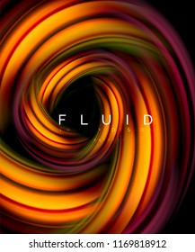 Fluid smooth wave abstract background, flowing glowing color motion concept, trendy abstract layout template for business or technology presentation or web brochure cover, wallpaper. Vector