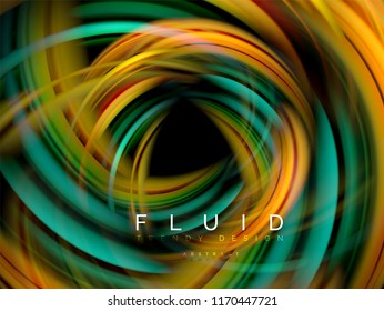 Fondo abstracto de oleaje fluido, concepto de movimiento de color brillante, plantilla de diseño abstracto de moda para presentación de negocios o tecnología o portada de folletos web, fondo de pantalla. Vector