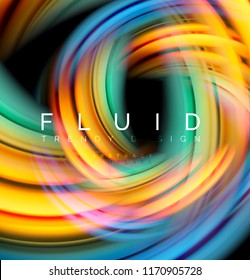 Fondo abstracto de oleaje fluido, concepto de movimiento de color brillante, plantilla de diseño abstracto de moda para presentación de negocios o tecnología o portada de folletos web, fondo de pantalla. Vector