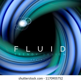 Fluid smooth wave abstract background, flowing glowing color motion concept, trendy abstract layout template for business or technology presentation or web brochure cover, wallpaper. Vector