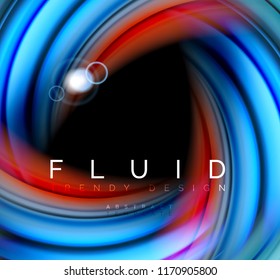 Fluid smooth wave abstract background, flowing glowing color motion concept, trendy abstract layout template for business or technology presentation or web brochure cover, wallpaper. Vector