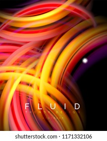 Fluid smooth wave abstract background, flowing glowing color motion concept, trendy abstract layout template for business or technology presentation or web brochure cover, wallpaper. Vector