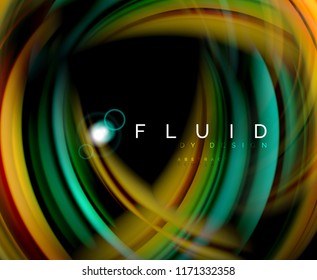 Fluid smooth wave abstract background, flowing glowing color motion concept, trendy abstract layout template for business or technology presentation or web brochure cover, wallpaper. Vector
