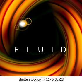 Fluid smooth wave abstract background, flowing glowing color motion concept, trendy abstract layout template for business or technology presentation or web brochure cover, wallpaper. Vector