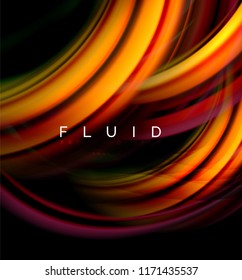 Fondo abstracto de oleaje fluido, concepto de movimiento de color brillante, plantilla de diseño abstracto de moda para presentación de negocios o tecnología o portada de folletos web, fondo de pantalla. Vector