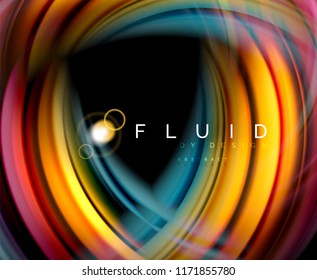 Fluid smooth wave abstract background, flowing glowing color motion concept, trendy abstract layout template for business or technology presentation or web brochure cover, wallpaper. Vector