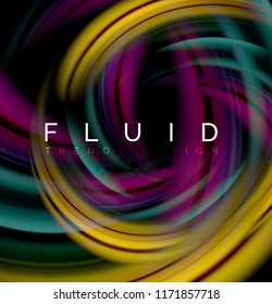 Fluid smooth wave abstract background, flowing glowing color motion concept, trendy abstract layout template for business or technology presentation or web brochure cover, wallpaper. Vector