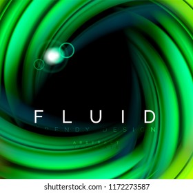 Fluid smooth wave abstract background, flowing glowing color motion concept, trendy abstract layout template for business or technology presentation or web brochure cover, wallpaper. Vector