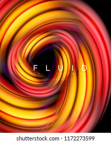 Fluid smooth wave abstract background, flowing glowing color motion concept, trendy abstract layout template for business or technology presentation or web brochure cover, wallpaper. Vector