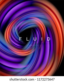 Fondo abstracto de oleaje fluido, concepto de movimiento de color brillante, plantilla de diseño abstracto de moda para presentación de negocios o tecnología o portada de folletos web, fondo de pantalla. Vector
