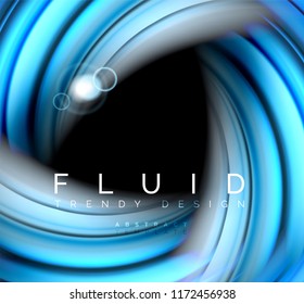Fluid smooth wave abstract background, flowing glowing color motion concept, trendy abstract layout template for business or technology presentation or web brochure cover, wallpaper. Vector