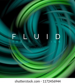 Fondo abstracto de oleaje fluido, concepto de movimiento de color brillante, plantilla de diseño abstracto de moda para presentación de negocios o tecnología o portada de folletos web, fondo de pantalla. Vector