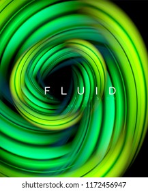 Fluid smooth wave abstract background, flowing glowing color motion concept, trendy abstract layout template for business or technology presentation or web brochure cover, wallpaper. Vector