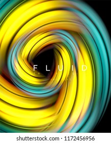Fondo abstracto de oleaje fluido, concepto de movimiento de color brillante, plantilla de diseño abstracto de moda para presentación de negocios o tecnología o portada de folletos web, fondo de pantalla. Vector