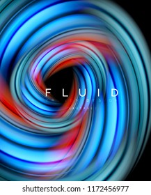 Fluid smooth wave abstract background, flowing glowing color motion concept, trendy abstract layout template for business or technology presentation or web brochure cover, wallpaper. Vector