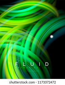 Fluid smooth wave abstract background, flowing glowing color motion concept, trendy abstract layout template for business or technology presentation or web brochure cover, wallpaper. Vector