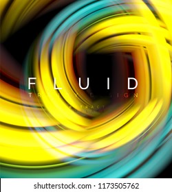 Fluid smooth wave abstract background, flowing glowing color motion concept, trendy abstract layout template for business or technology presentation or web brochure cover, wallpaper. Vector