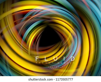 Abstrakter, flüssiger, glatter, abstrakter Hintergrund, florierendes Farbbewegungskonzept, trendige abstrakte Layoutvorlage für Geschäfts- oder Technologiepräsentation oder Webbroschüre, Tapete. Vektorgrafik