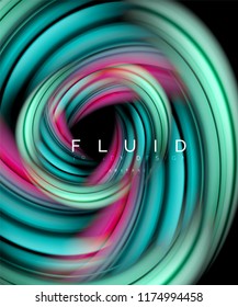 Fluid smooth wave abstract background, flowing glowing color motion concept, trendy abstract layout template for business or technology presentation or web brochure cover, wallpaper. Vector