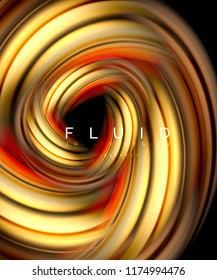 Fluid smooth wave abstract background, flowing glowing color motion concept, trendy abstract layout template for business or technology presentation or web brochure cover, wallpaper. Vector