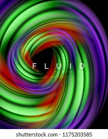 Fluid smooth wave abstract background, flowing glowing color motion concept, trendy abstract layout template for business or technology presentation or web brochure cover, wallpaper. Vector