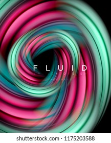 Fondo abstracto de oleaje fluido, concepto de movimiento de color brillante, plantilla de diseño abstracto de moda para presentación de negocios o tecnología o portada de folletos web, fondo de pantalla. Vector