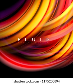 Fluid smooth wave abstract background, flowing glowing color motion concept, trendy abstract layout template for business or technology presentation or web brochure cover, wallpaper. Vector