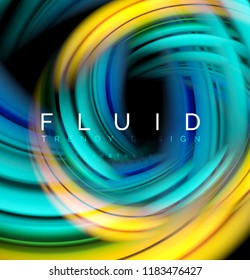 Fluid smooth wave abstract background, flowing glowing color motion concept, trendy abstract layout template for business or technology presentation or web brochure cover, wallpaper. Vector