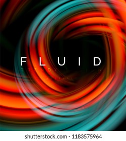 Fluid smooth wave abstract background, flowing glowing color motion concept, trendy abstract layout template for business or technology presentation or web brochure cover, wallpaper. Vector
