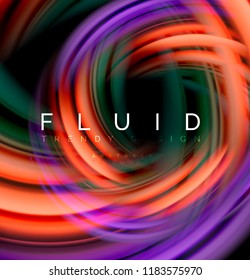Fluid smooth wave abstract background, flowing glowing color motion concept, trendy abstract layout template for business or technology presentation or web brochure cover, wallpaper. Vector