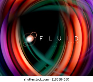 Fluid smooth wave abstract background, flowing glowing color motion concept, trendy abstract layout template for business or technology presentation or web brochure cover, wallpaper. Vector
