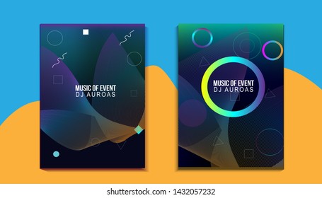 Fluid sound electronic music poster. Vector Illustration