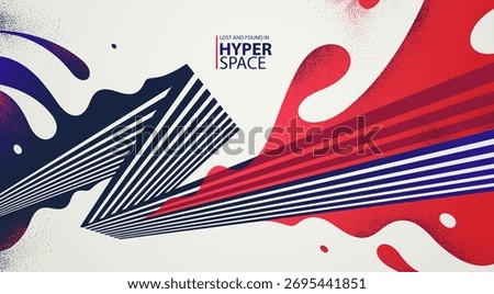 Fluid splash in motion over 3D lines in perspective space vector abstract background, energy blast explosion in chaos, surreal explosion art wallpaper.