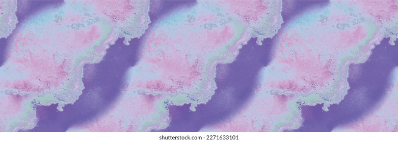 Fluid Splash Watercolor. Liquid Science Background. Alcohol Ink Illustration. Multi Color Holi Paint. Unicorn Ink Marble Space. Galaxy Abstract Texture. Swirl Acrylic Grunge. Vector Seamless Template