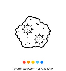 Fluid from the sputum that contains the pathogen flat design element,Icon,Vector and Illustration.