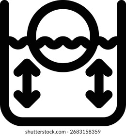 Fluid Statics, Hydrostatics, Pressure Outline Icon
