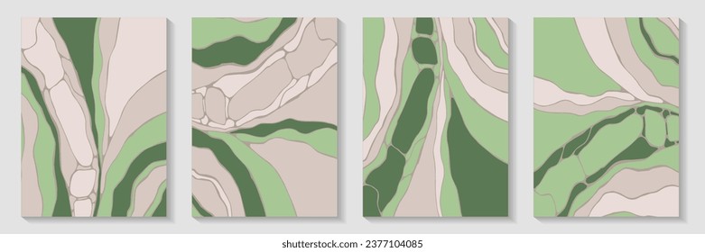 Fluid stone pattern backdrop template collection. Vibrant banners. Marbling wave postcard cover page layouts. Abstract wallpaper prints. Ink paint effect.