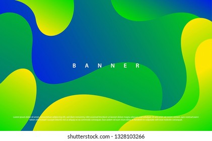 Fluid style banner with bright gradients and place for text.