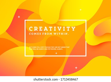 Fluid style banner design with bright dynamic elements. Creative illustration for poster, web, landing, page, cover, ad, greeting, card, promotion, social media.