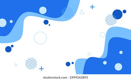 Fluid style blue geometric background. For social media, landing page, banner abstrack. 