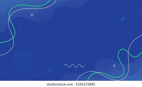 fluid style blue memphis background with curvy line shapes 